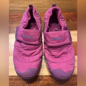 Merrell Kids Bare Steps Hut Moccasins Berry Color Size 13